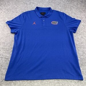 Nike  Dri-Fit Florida Gators Blue Jordan Polo Embroidered Chest Logos, Mens XXL